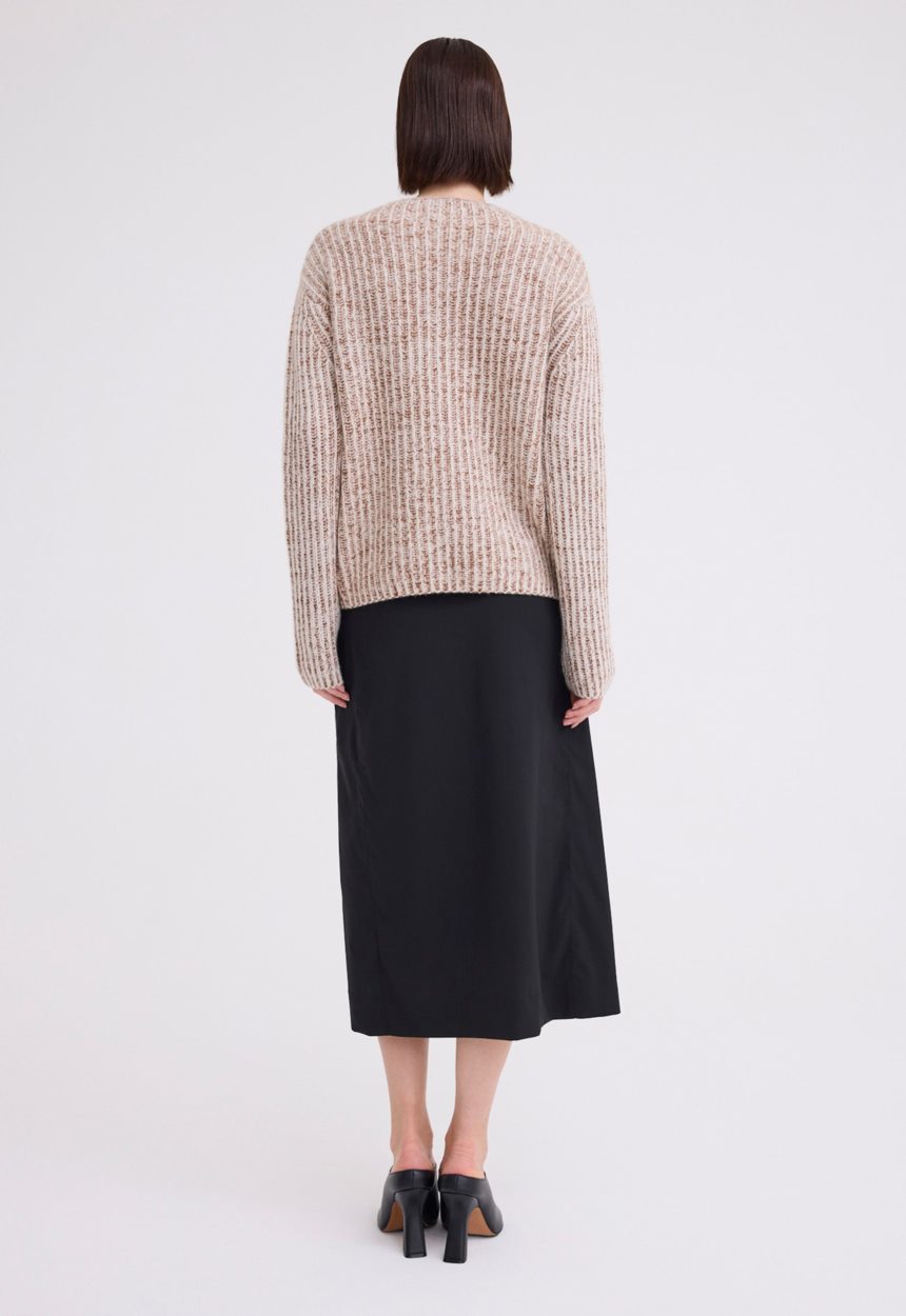 Jac + Jack Burton Cashmere Sweater - Attica Brown Speck